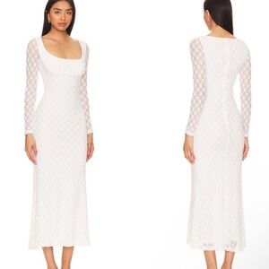 Long sleeve White Lace Dress